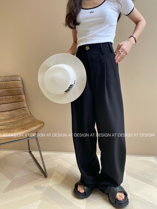 [at] simple and versatile one button casual pants 93103# LSL