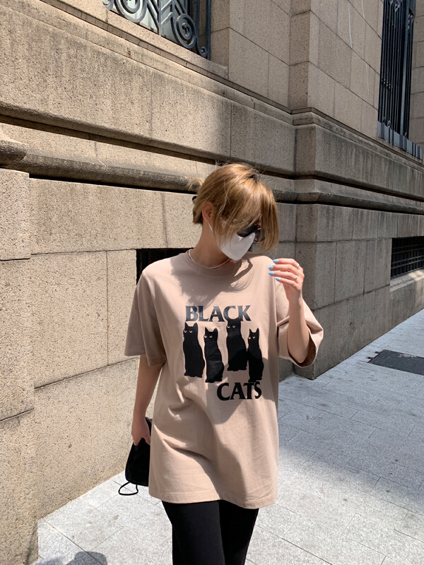 goods in stock! New in early summer! [attitude] crew neck print short sleeve T-shirt aq4363# ozq