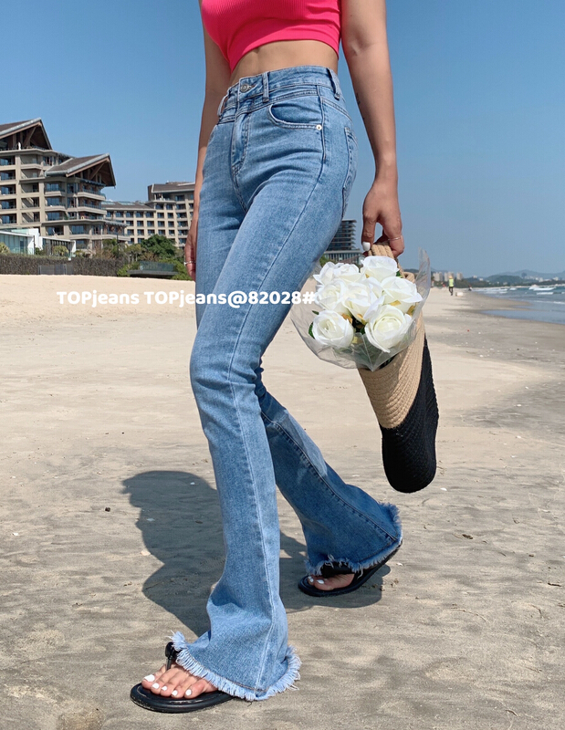 goods in stock! New style! [top] design sense tassel edge horseshoe jeans 82028# XJ