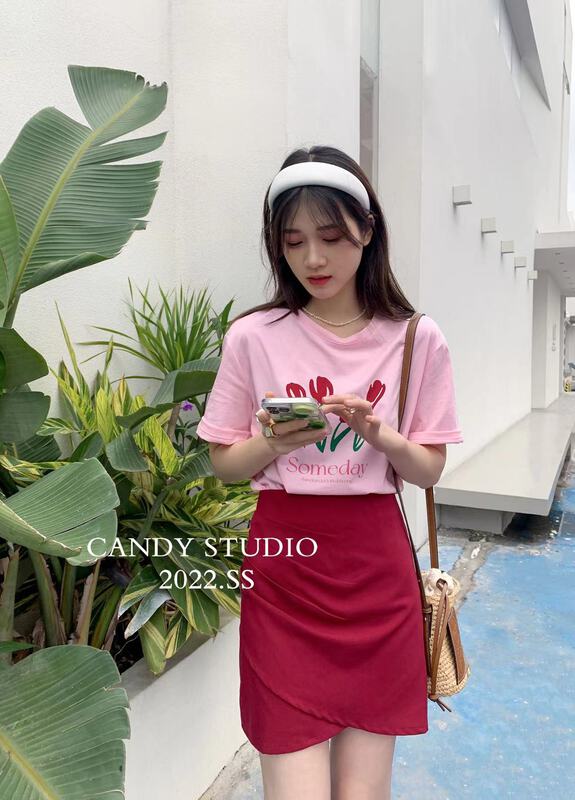 【CANDY糖果】韓版氣質壓褶短款半身裙  9089#  ZJY