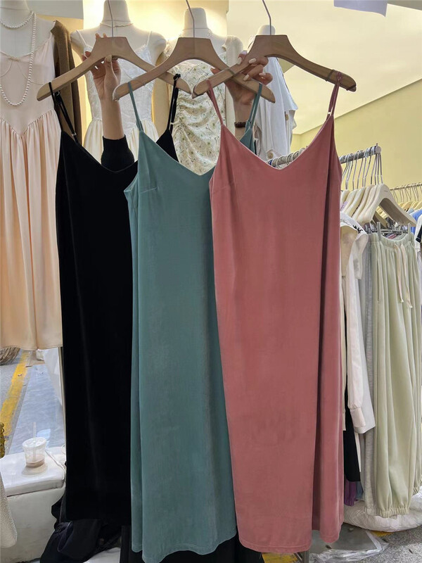 New year in early spring! [lf] Vintage suspender velvet dress ys1-3005# PCZ