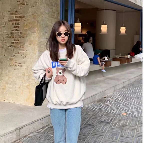 New year in early spring! [j.2] cartoon printed loose sweater b8552# LSW