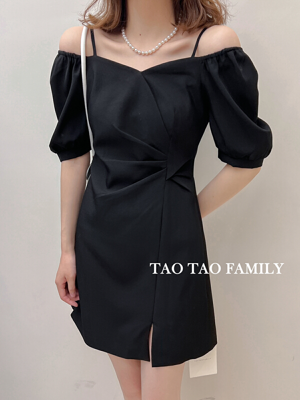 [Taotao family] Korean off shoulder fashion slim dress 3530# lwy