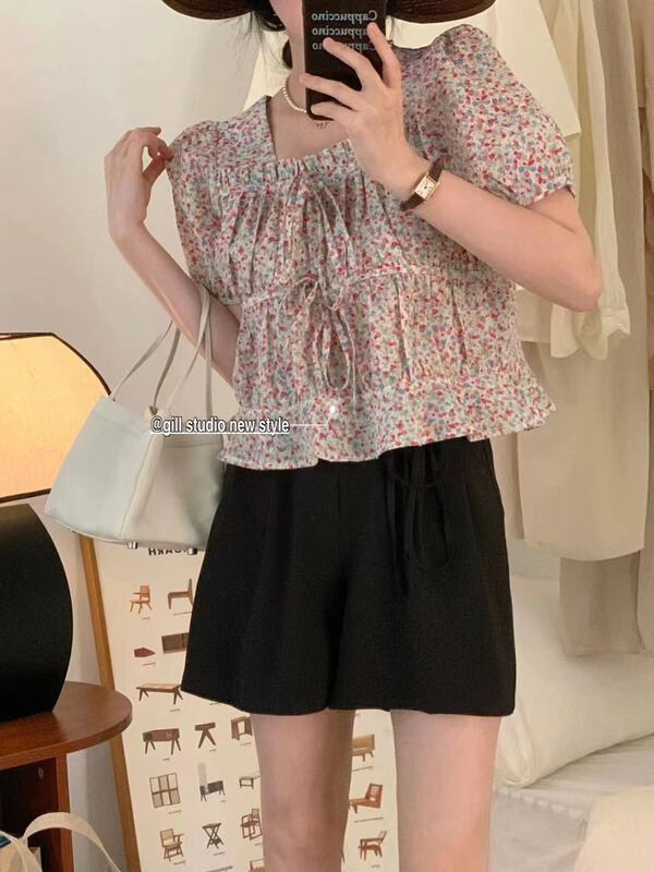 [gill] Korean floral short shirt 7035# zjy