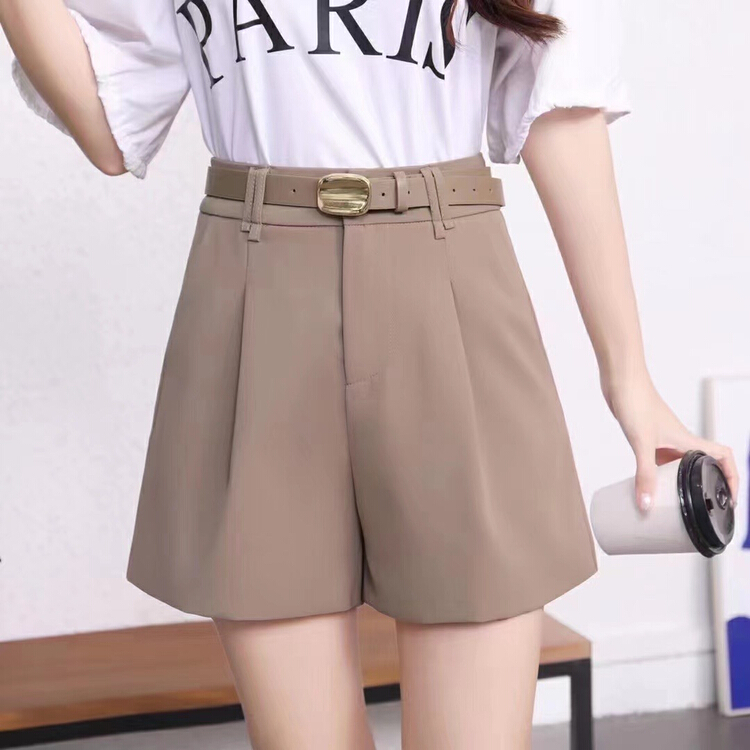 [love in clothes] Korean high waist casual shorts (with belt) 9213# Cl