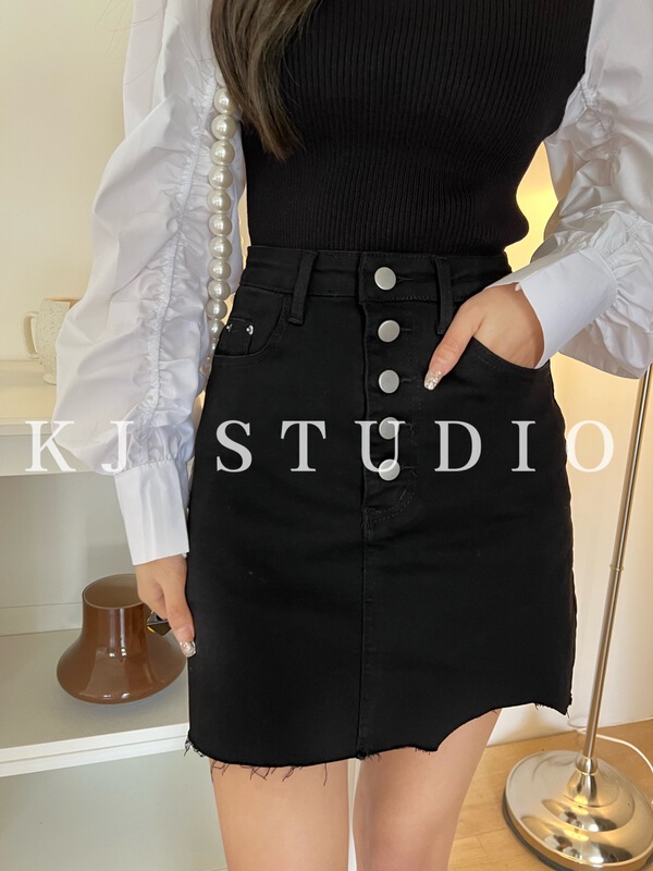 New year in early spring! [kJ] single breasted elastic slim skirt 2826# zxl