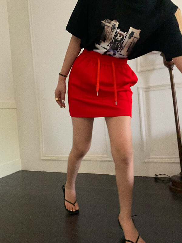 "XT STUDIO" elastic waist Joker skirt skirt 8065# ZXL