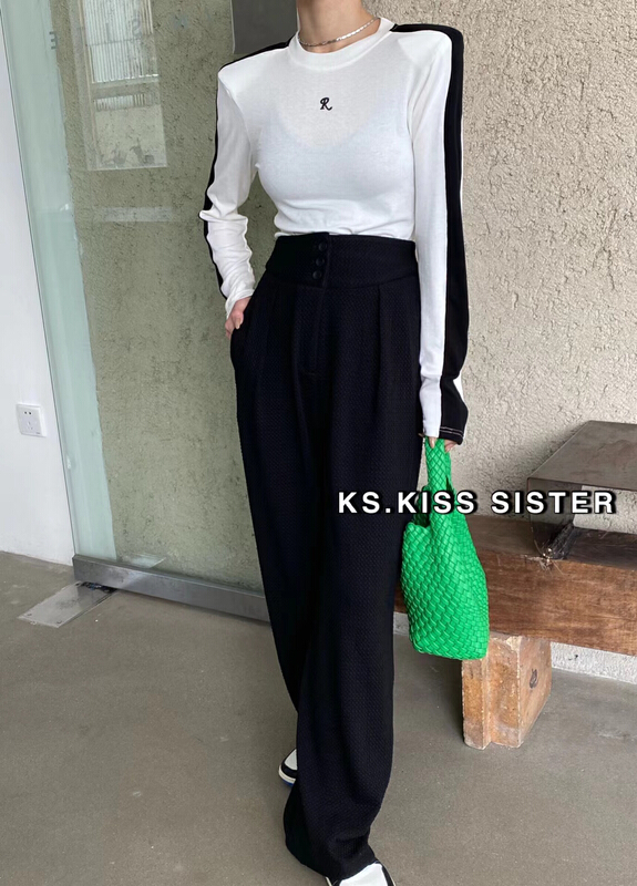 goods in stock! New year in early spring! [KS] high waist navel exposed sexy tight long sleeve T-shirt l22017# XYJ