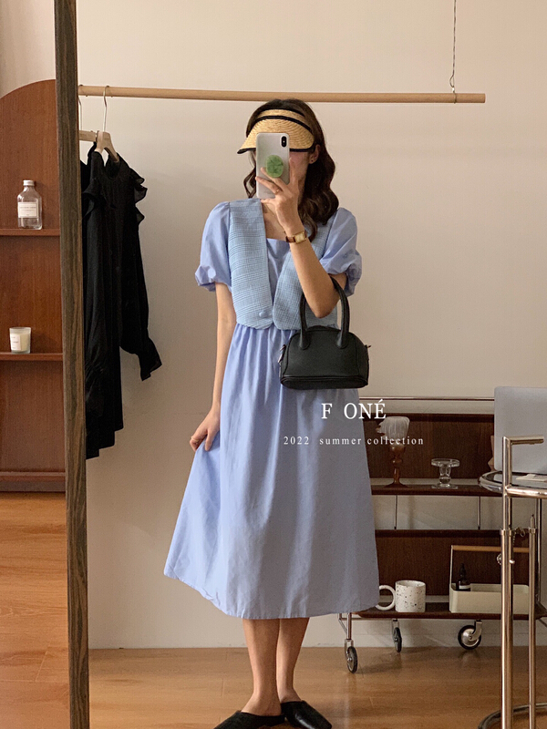 [f one] leisure college wind vacation two-piece dress 52018# WPL