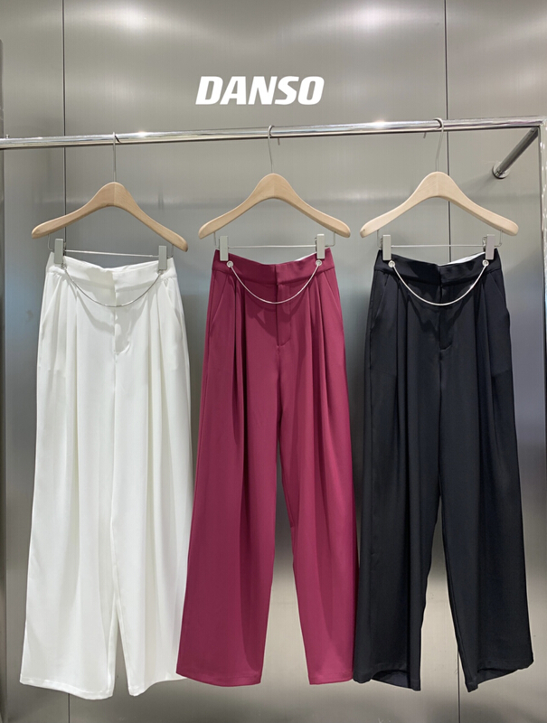 New in early summer! [DS] Korean slim casual pants (with detachable chain) 64523d# XYJ
