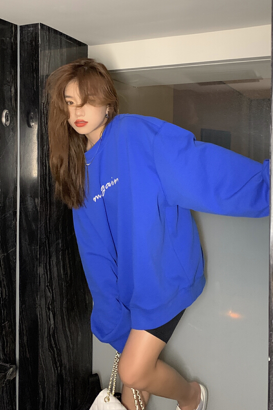 Original price 88.99! New year in early spring! [11An] letter embroidery contrast loose sweater a6178# LSL
