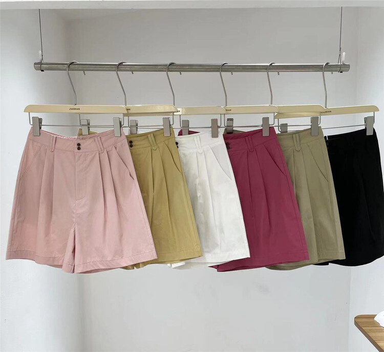 New in early summer! [Focus] Korean high waist slim double button casual shorts 8012# HBx