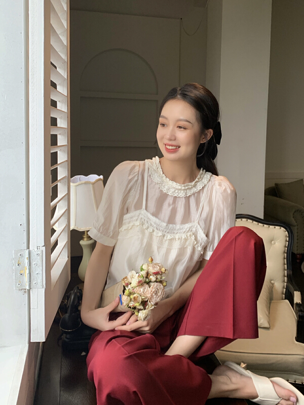 New in early summer! [xiuxixi] temperament fairy lace blouse 9065# zxx