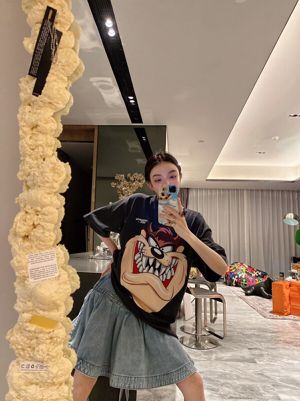 New in early summer! [Nancy] fashionable and versatile cartoon printed short sleeve T-shirt 8802# WPL