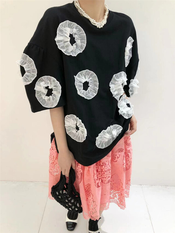 [rich rich] Korean round neck color matching short sleeve T-shirt 77811# hyy