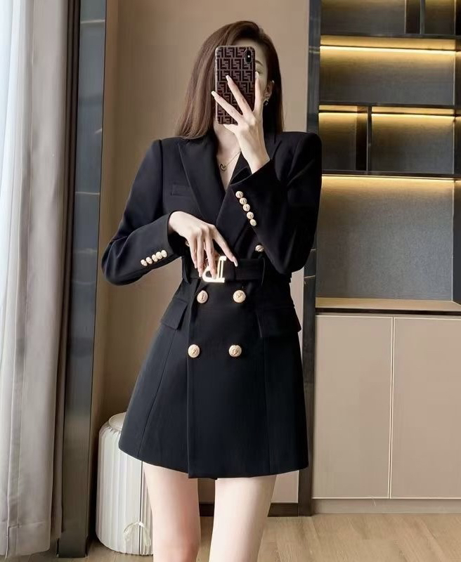 現貨!早春上新!【JH】小香純色時尚西裝(配腰帶)  40903#  HJY