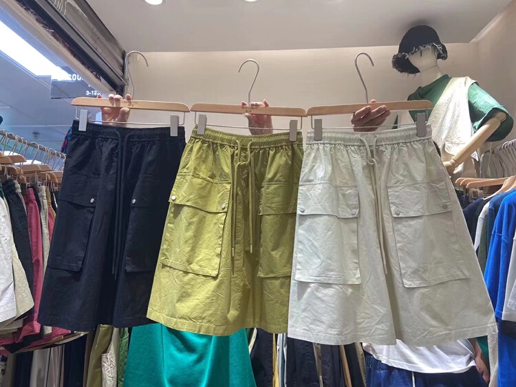 [ninestone nine stones] elastic waist drawcord comfortable casual shorts 79917# L