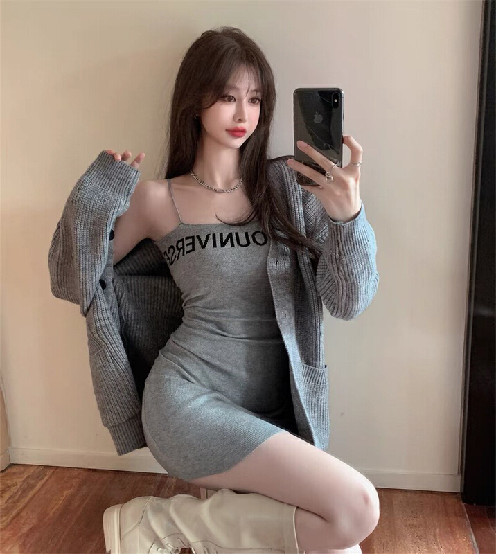 [F.P.] niche design knitted suspender dress 83082# HBx