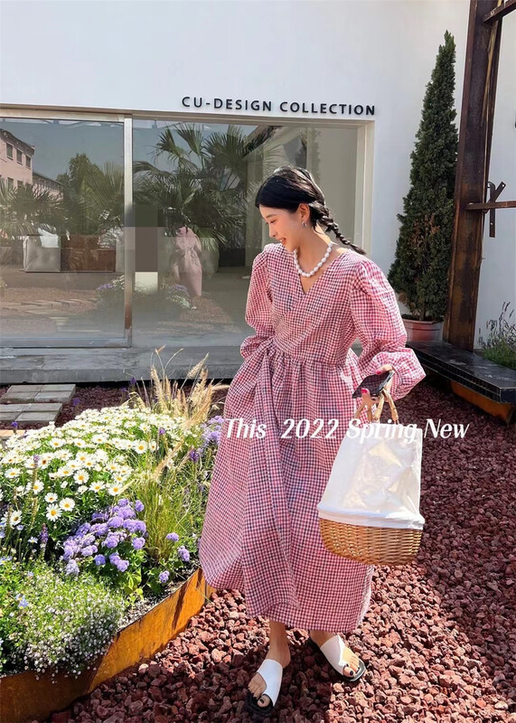 [this] Han Feng small man aging V-neck dress vg43# CSX
