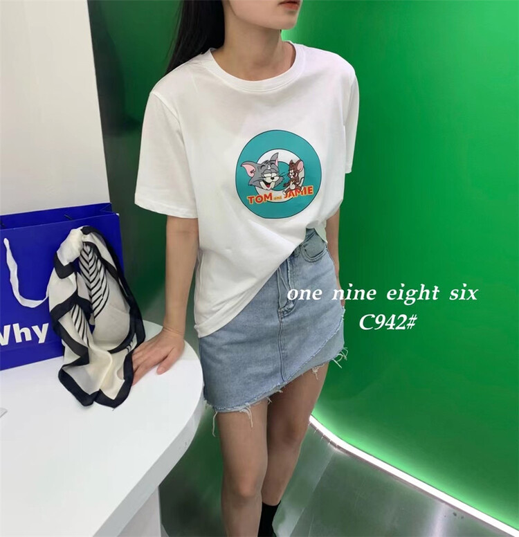 [1986] Korean loose and versatile printed short sleeve T-shirt 942# XYY
