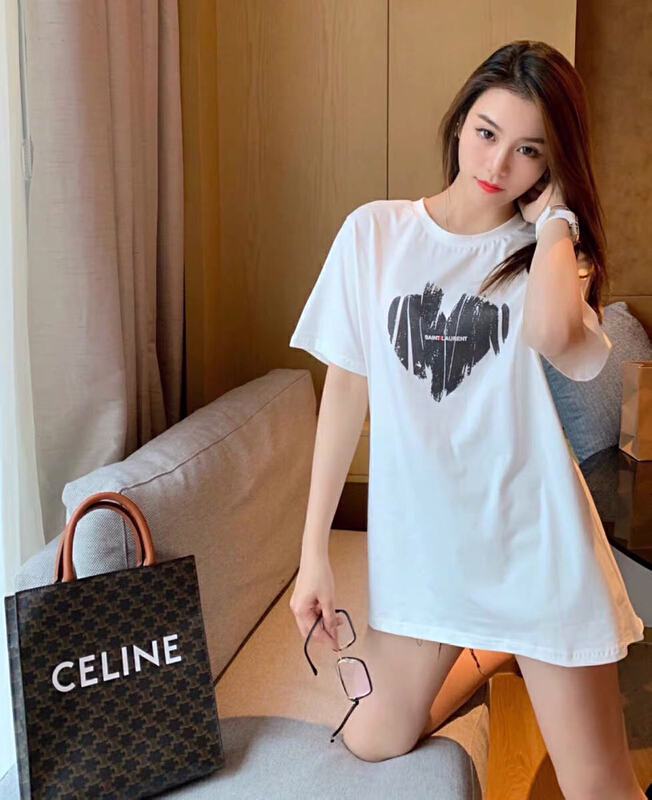 [Nancy] love letter round neck short sleeve T-shirt 8796# WPL