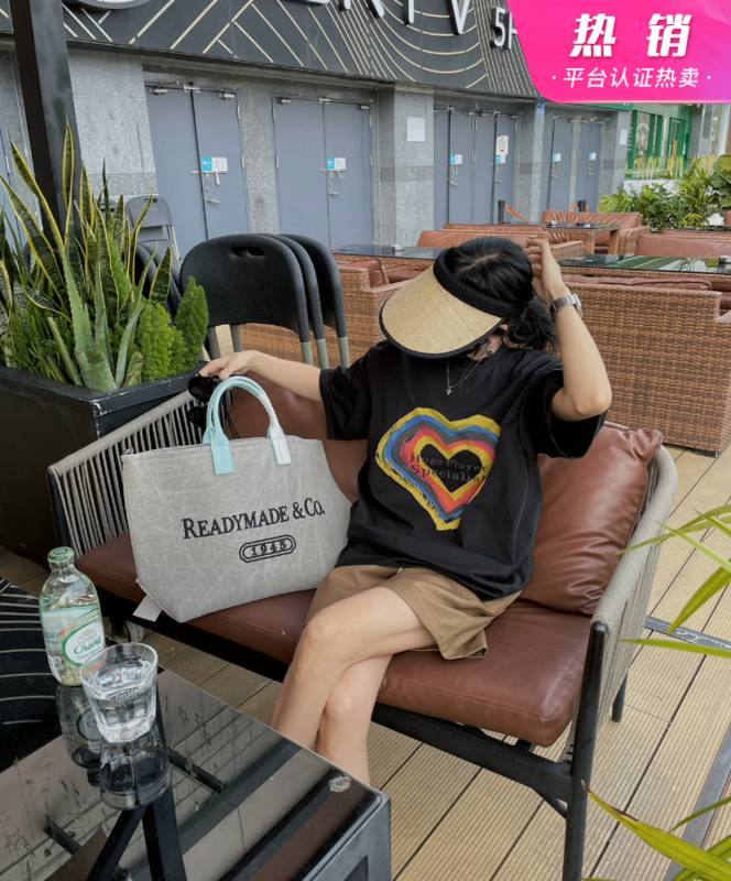[bobo1972] Love Print loose short sleeve T-shirt 229656# ozq