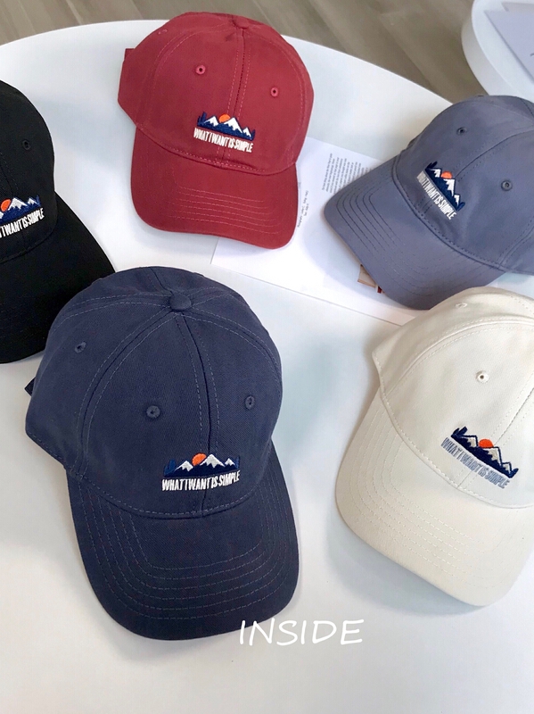 [inside] Japan and South Korea retro snow mountain sunrise embroidery versatile couple's same hat m82286# zxl