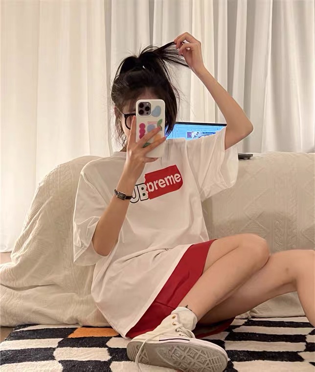[77. Studio] Korean alphabet printed short sleeve T-shirt 0142# WTT