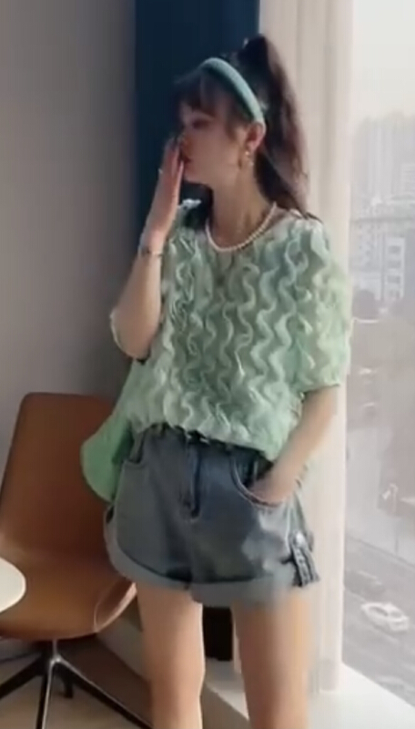 Original price 50.76! New in early summer! [I-D] Korean Style Lace Blouse 867# L