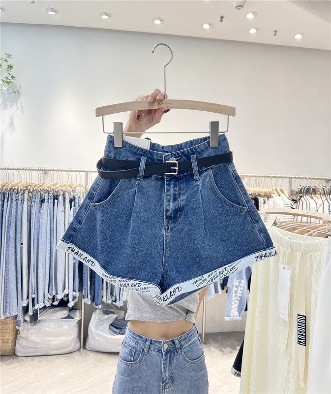 New in early summer! [iris iriisy] letter edge trend Vintage denim shorts (without belt) 6505# LSL