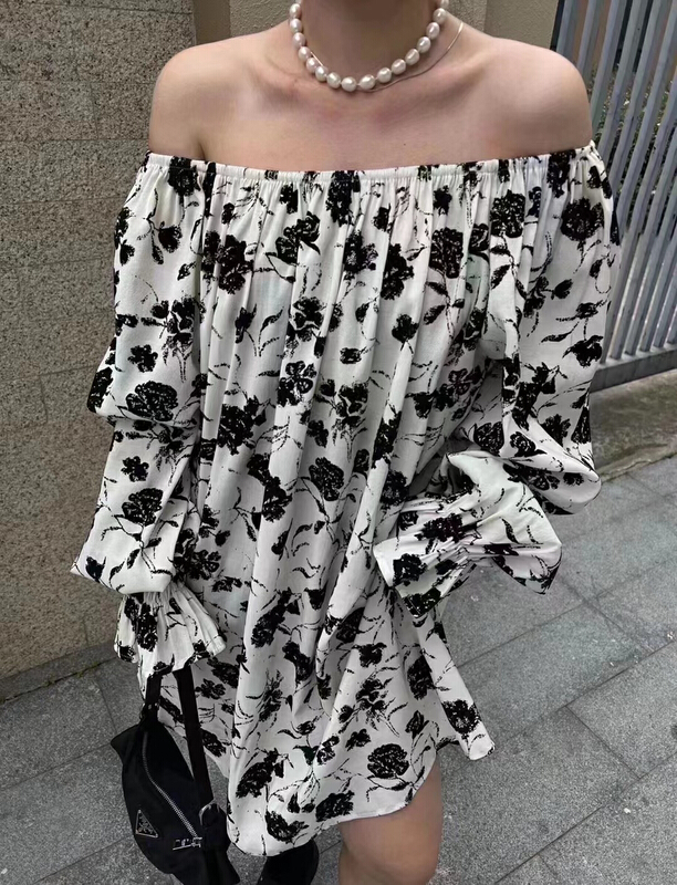 New in early summer! [lidada] off shoulder Pullover long sleeve dress 2654# HBx