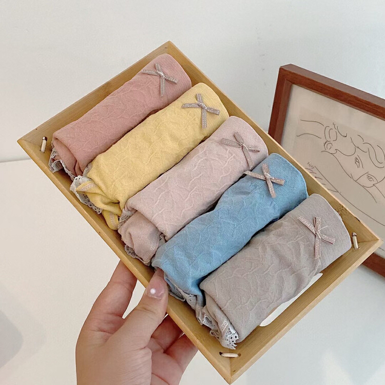 [KD] Girls Sexy Lace breathable triangle underwear (five pack) 525# hjy