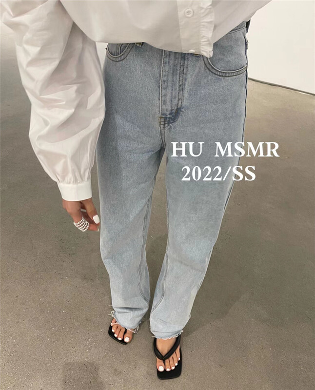 New year in early spring! [Hu] simple and versatile wide leg jeans 8822# zyh