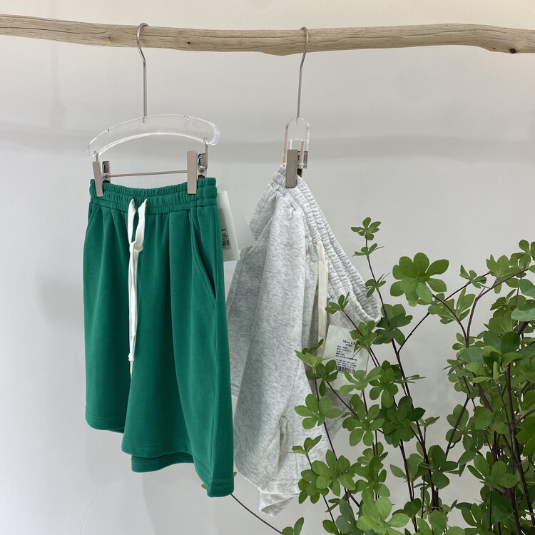 [moo Le] simple elastic waist loose tie casual shorts s22095-1# CLS
