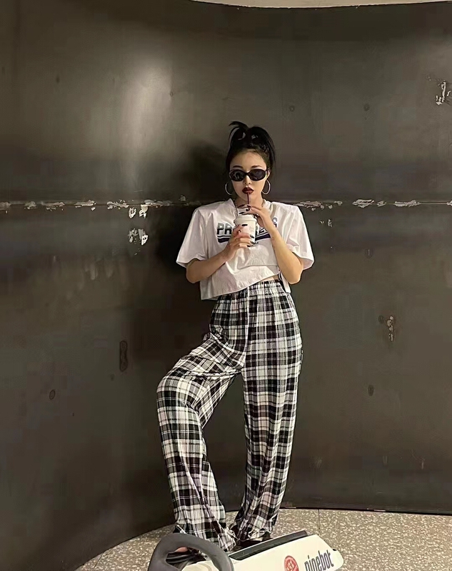 [c.h.z] Vintage Plaid versatile casual pants 90770# WTT