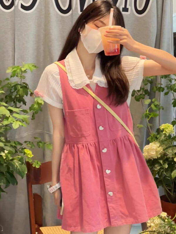 New in early summer! [jun.t] simple and versatile blouse + aging dress two piece suit 5851# PCZ