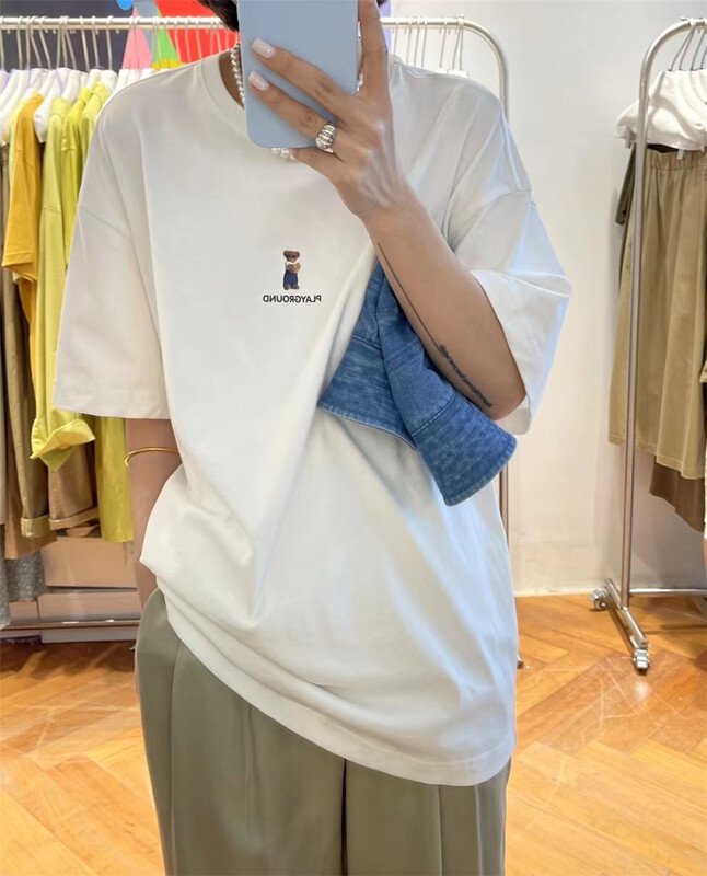 New in early summer! [cool woman] Korean loose and simple bear short sleeve T-shirt wt023# CLS
