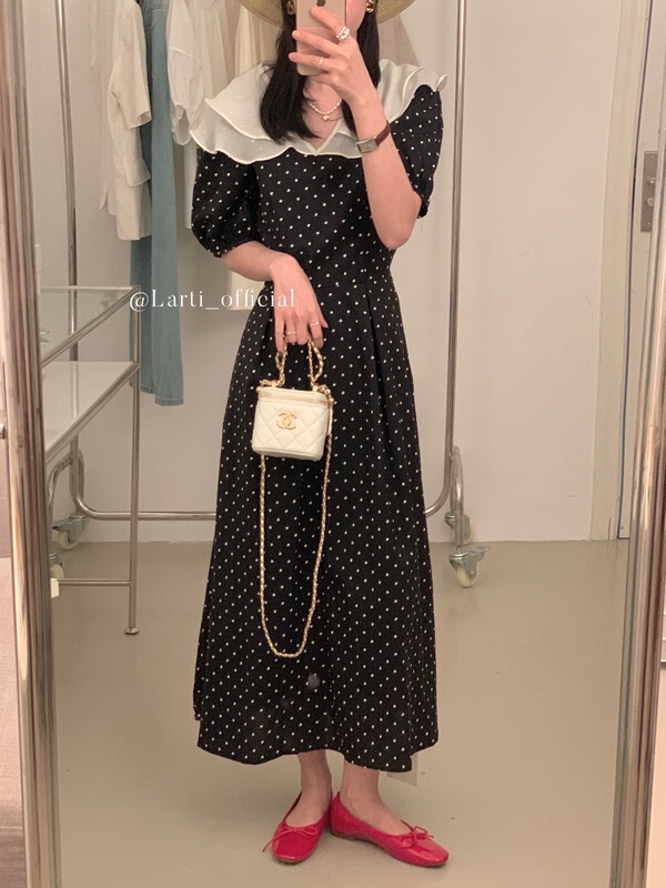 [larti] lady wave point temperament dress l88872# ll