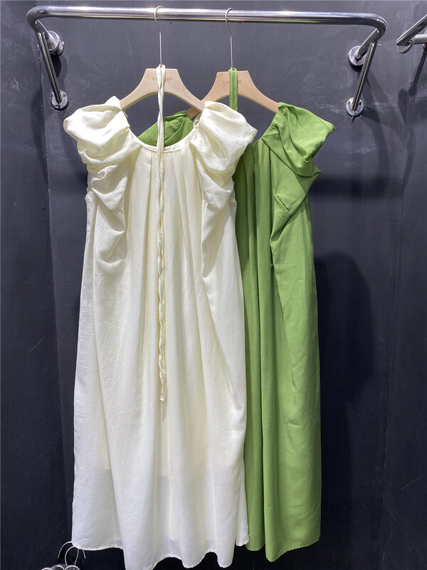 [y + vigor] Korean simple and versatile dress (with waist rope) 1109# WPL