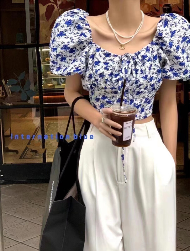 New in early summer! [Yan Zhen] simple and versatile bubble sleeve shirt 52277# PCZ