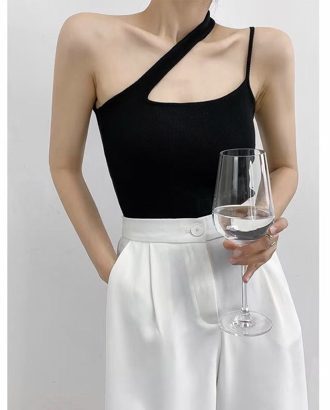 New in early summer! [X.C] versatile diagonal shoulder neck elastic vest 208# WPL