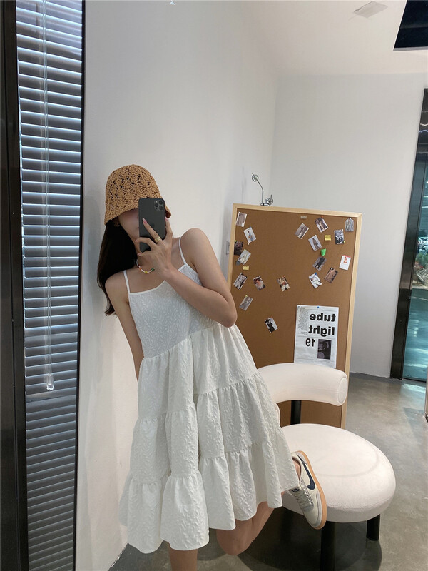 [modern 197] solid sleeveless Pleated Dress 7010# GYJ