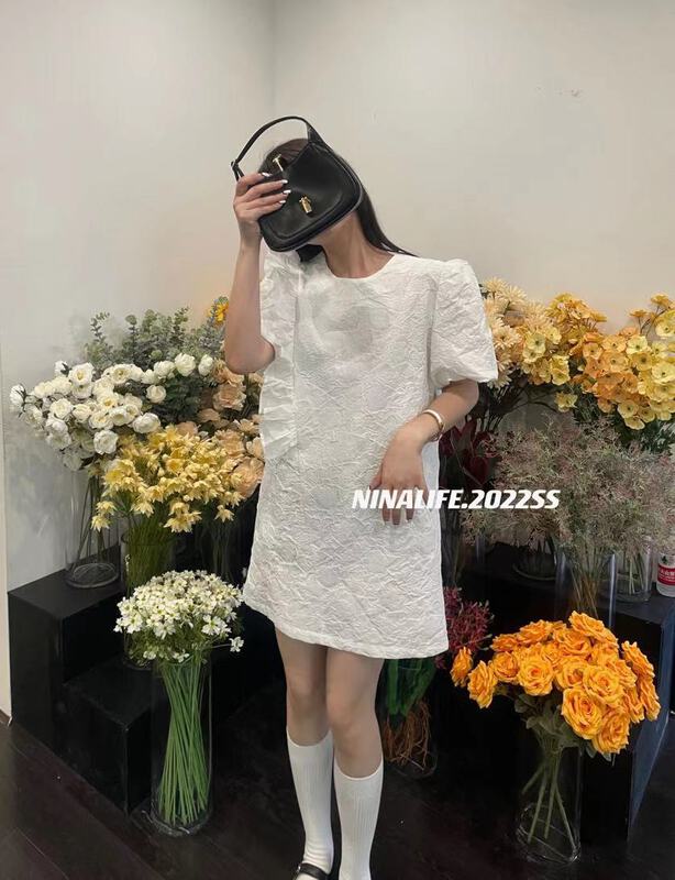 [Nina life] ear edge fashion Pleated Dress ys1-6010# zxl