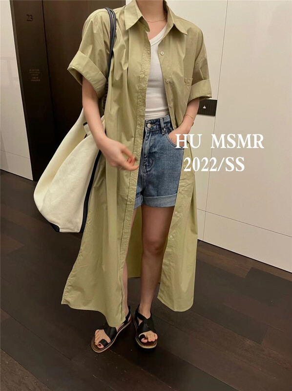 [Hu] shirt long casual dress 6869# LSL
