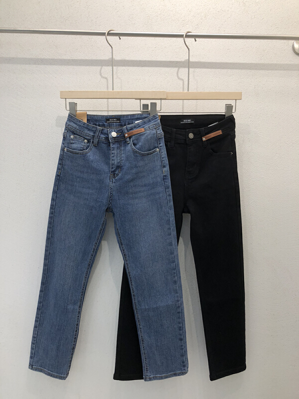 New year in early spring! [zuomo Zuo Mo] basic versatile pipe jeans 9053-6 blue 9053-7 black # XJ