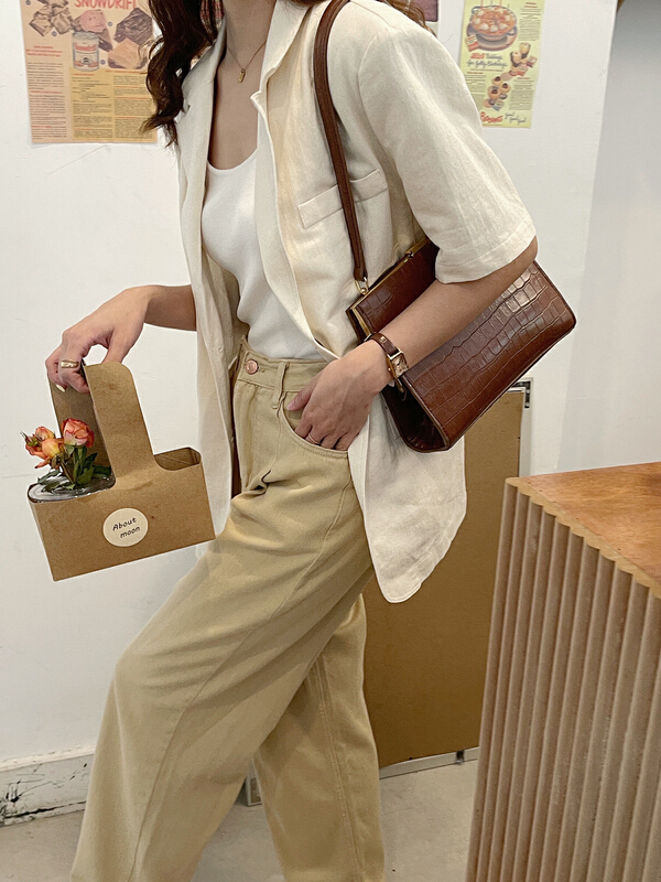 [ever true] Korean style single breasted loose shoulder pad suit 31405# CLS
