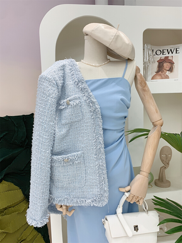 Cxdhh / new in early spring! [strict selection - planting grass and growing trees] V-neck tassel small fragrance short coat (35% wool) xc21-19187-f# ozq