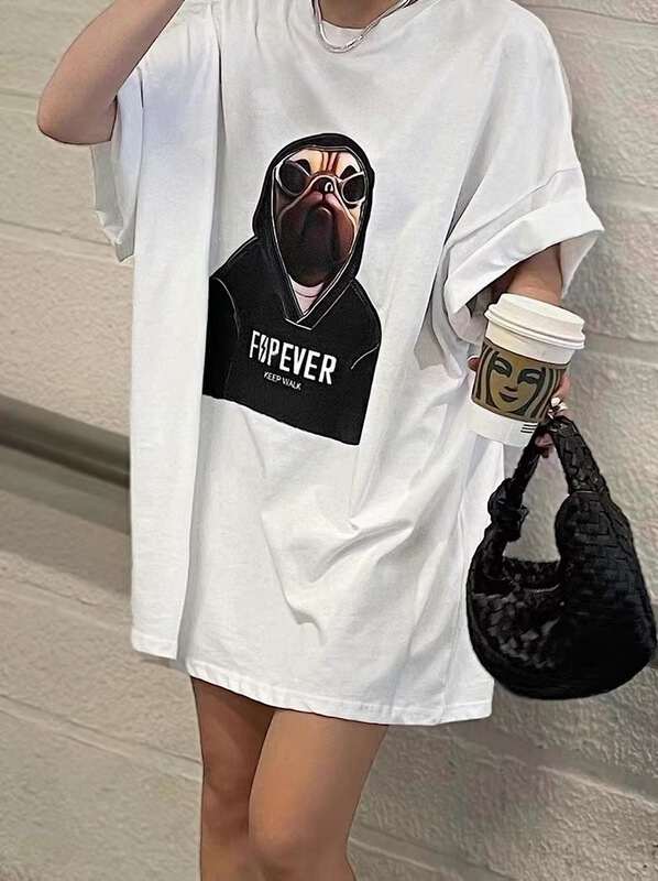 [East room] Korean print Pullover short sleeve T-shirt 10-60# WTT