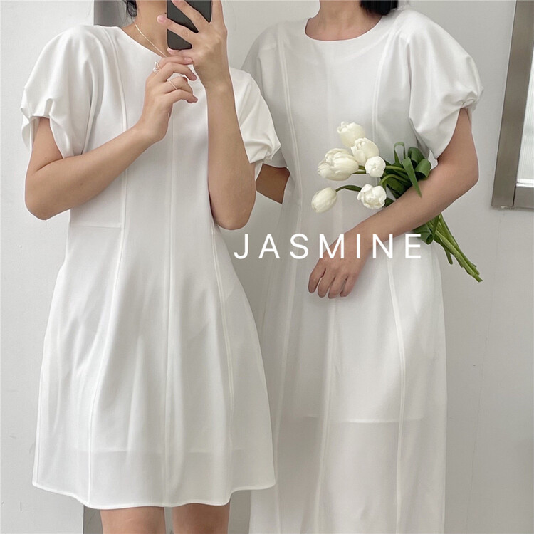 goods in stock! [Jasmine] fashion temperament high sense short sleeved dress 3809# CLS