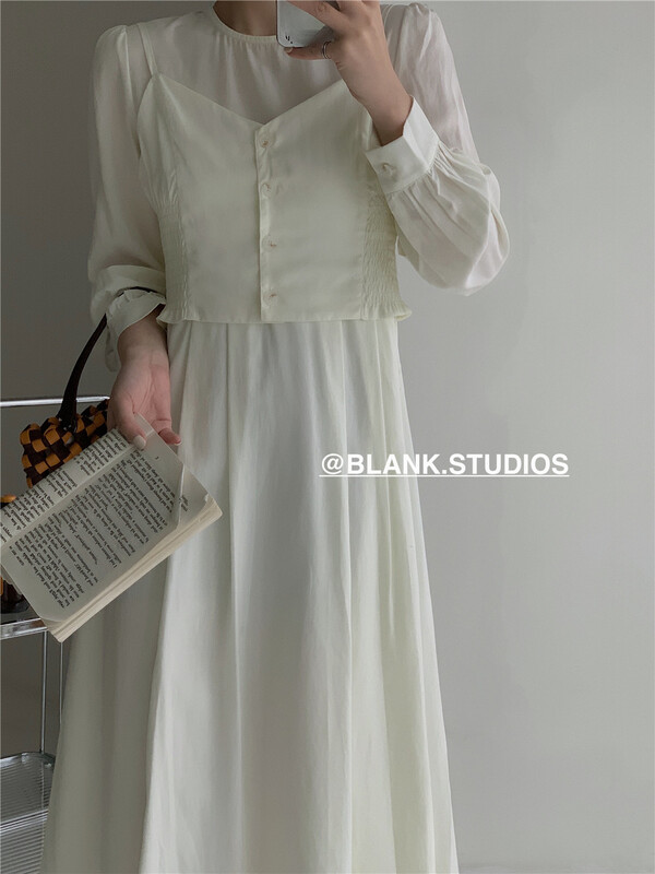 New year in early spring! [blank] fashion dress + suspender vest suit 512205# WPL